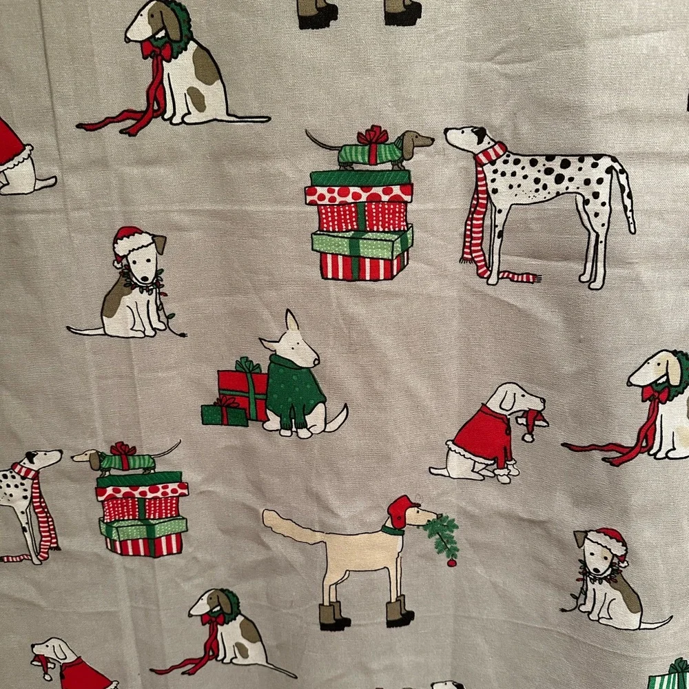 Festive Dog Pattern Shower Curtain